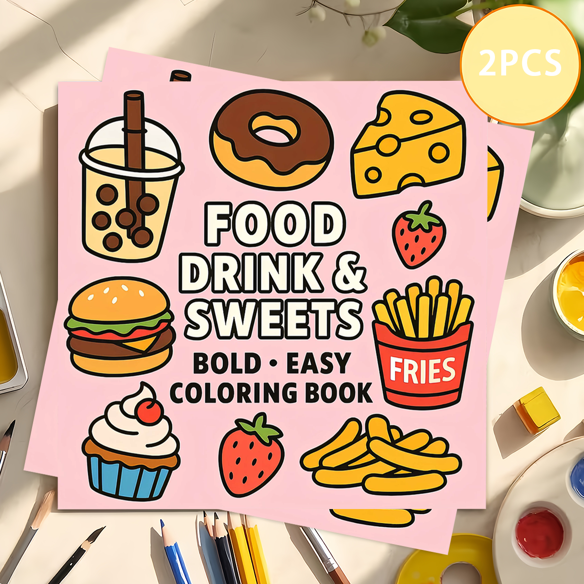Kids Education Activities - Cute Food Drink & Sweets Coloring