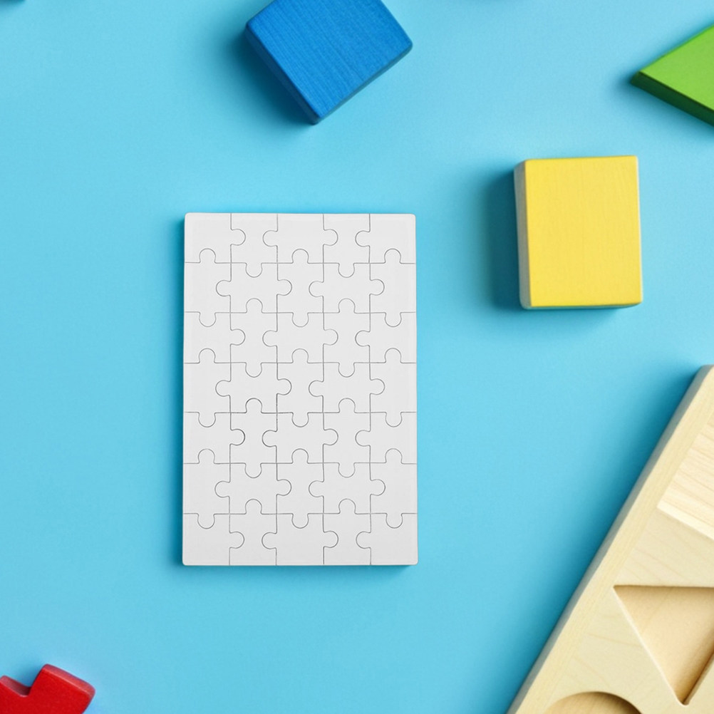 Kids Education Activities - 12Pcs Wooden Sublimation Blank Jigsaw Puzzle