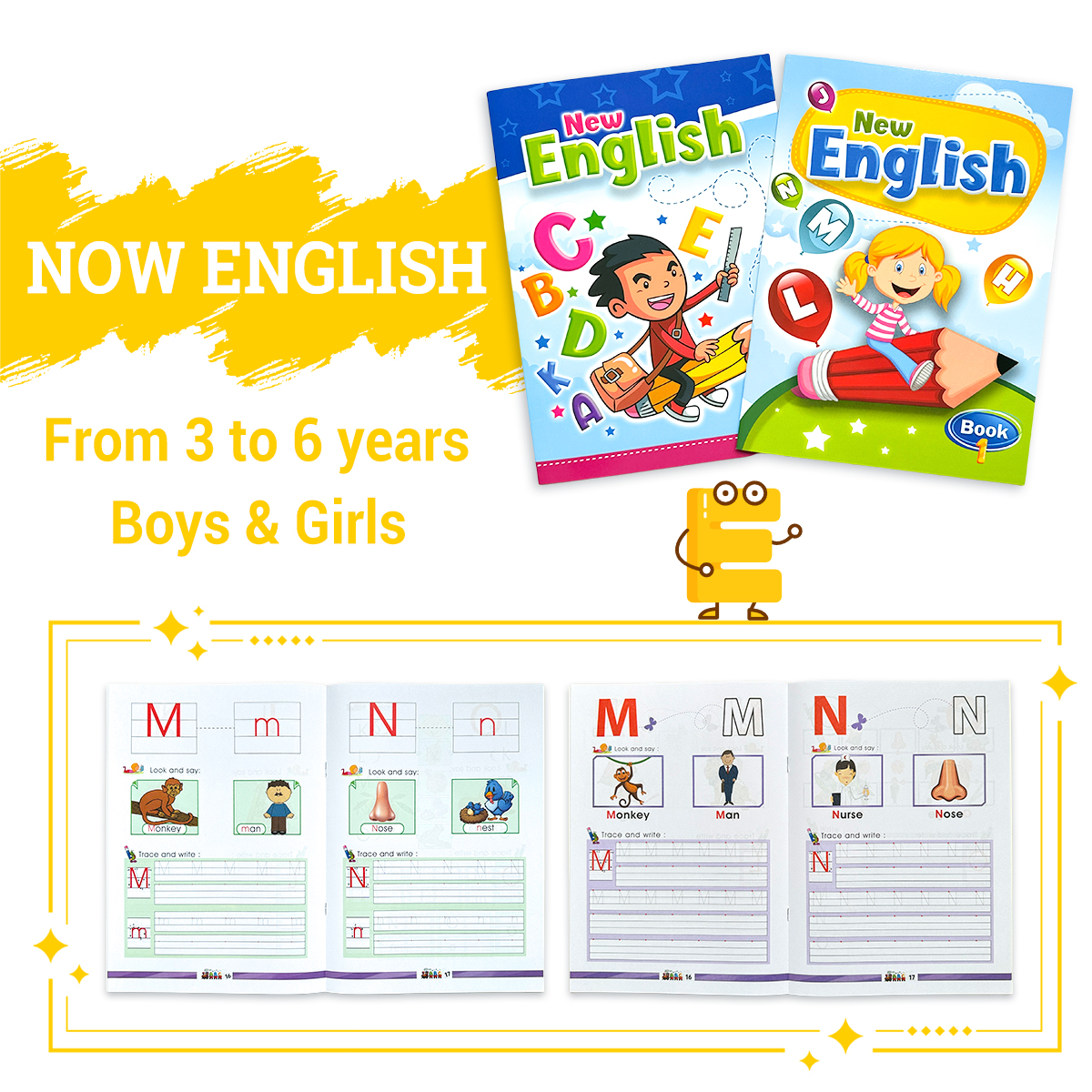 Kids Early Education Books - 2 Book New English Alphabet Tracing