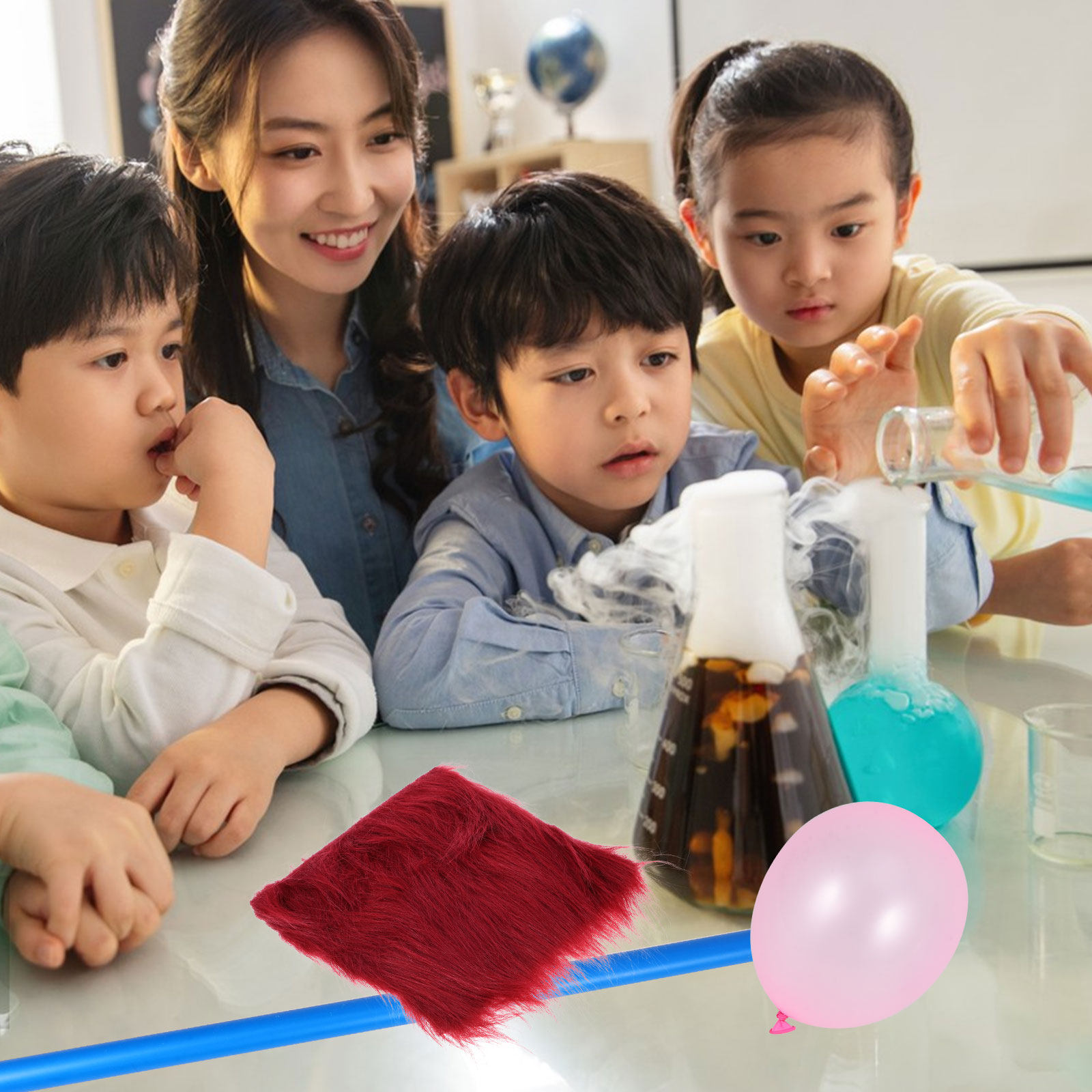 Kids Education Activities - 1Set Friction Electrostatic Experiment Kit Stem